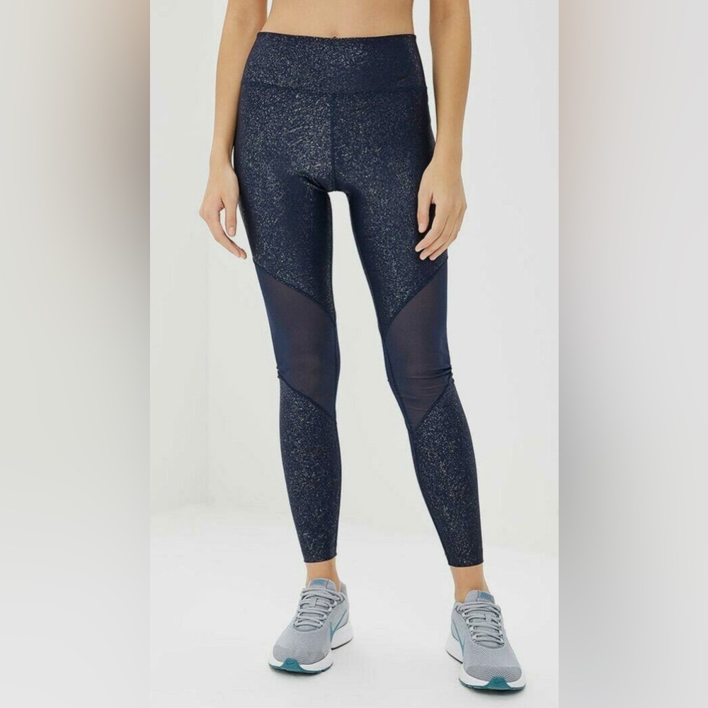 Nike Dri-Fit Power leggings in Obsidian Metallic